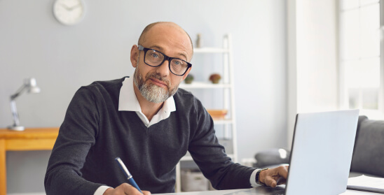 man with computer